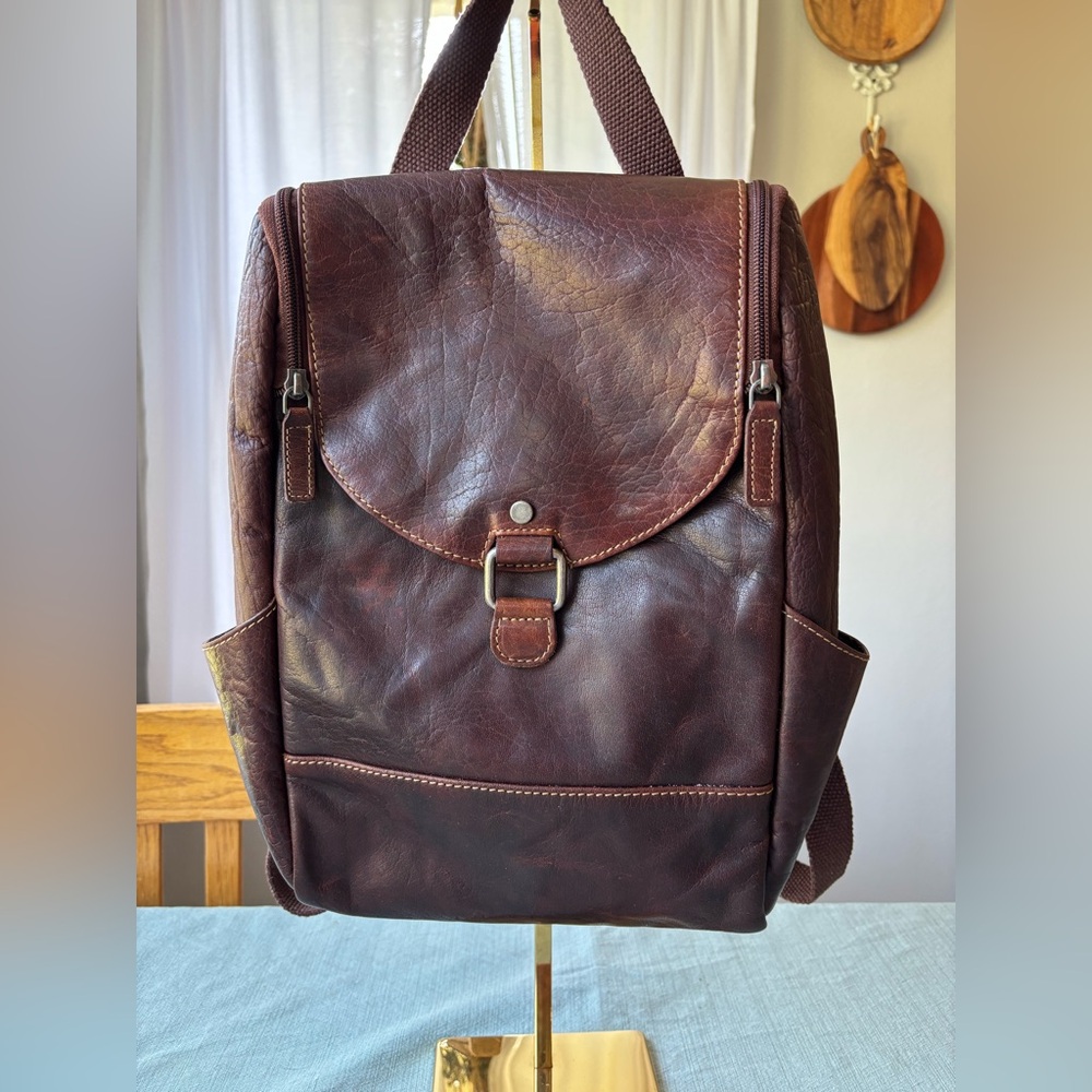 Jack Georges Full Grain Buffalo leather Backpack Laptop College Work Purse Bag